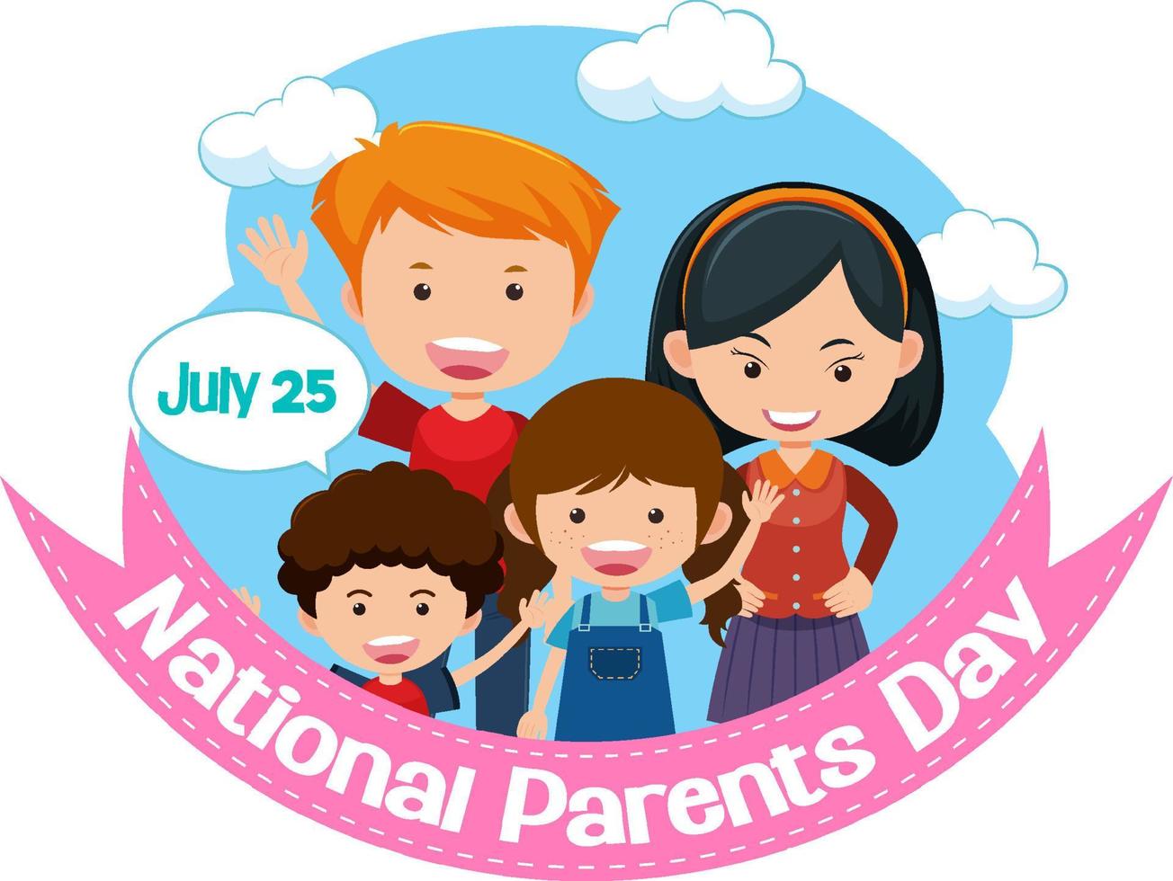 plantilla de póster del día nacional de los padres vector