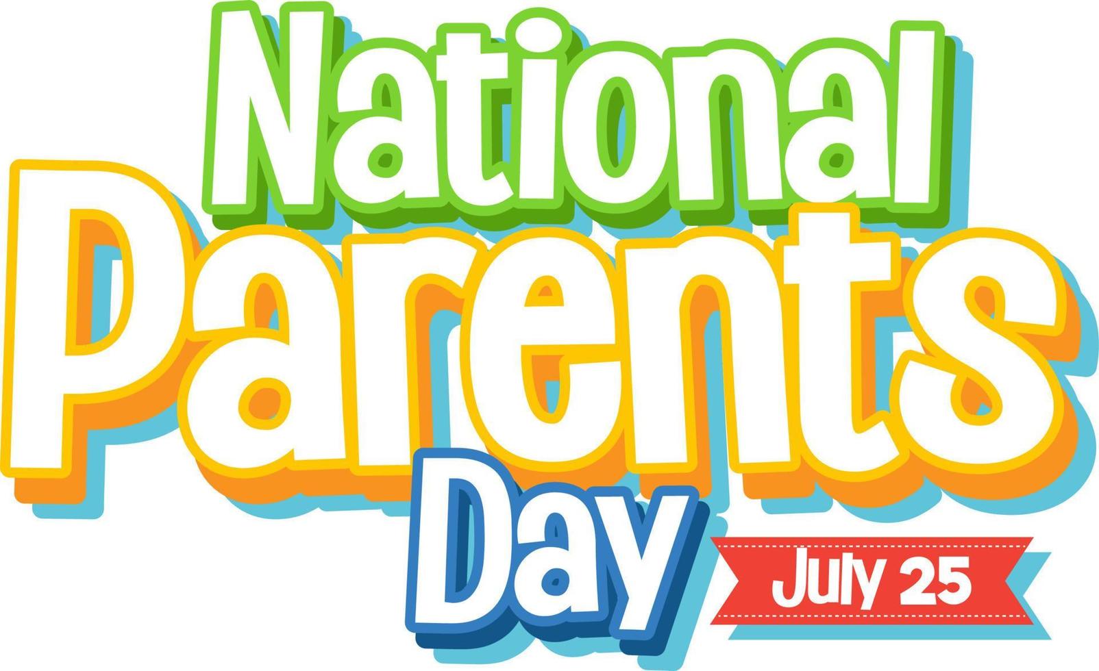 National Parents Day on 25th July vector