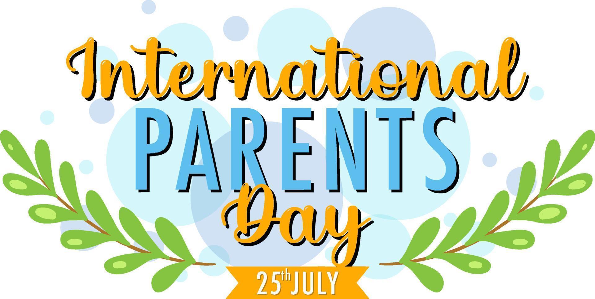 National Parents Day on 25th July vector