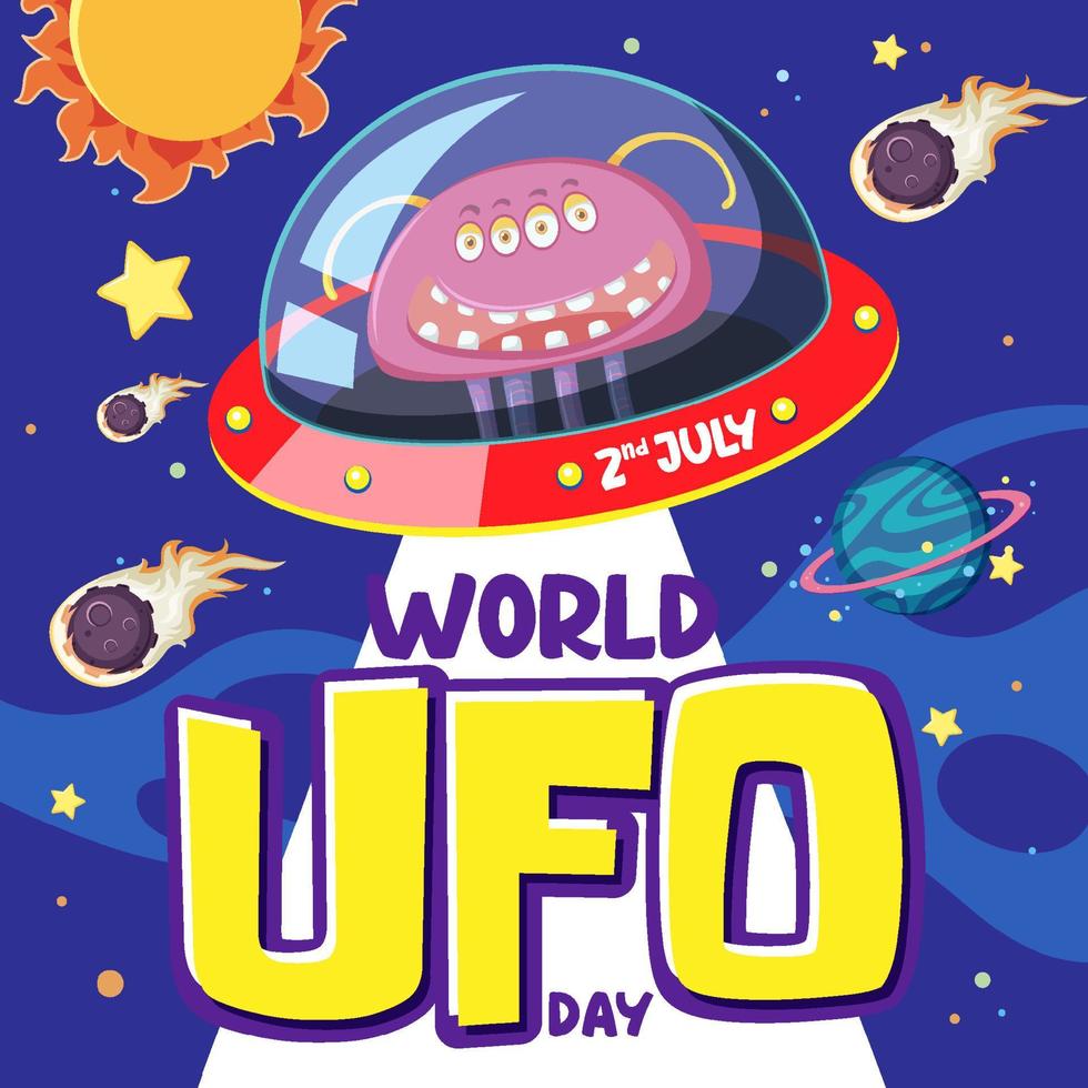 World UFO Day Poster Banner vector