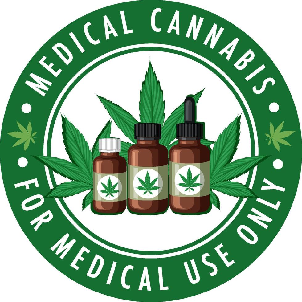 Medical cannabis badge logo vector