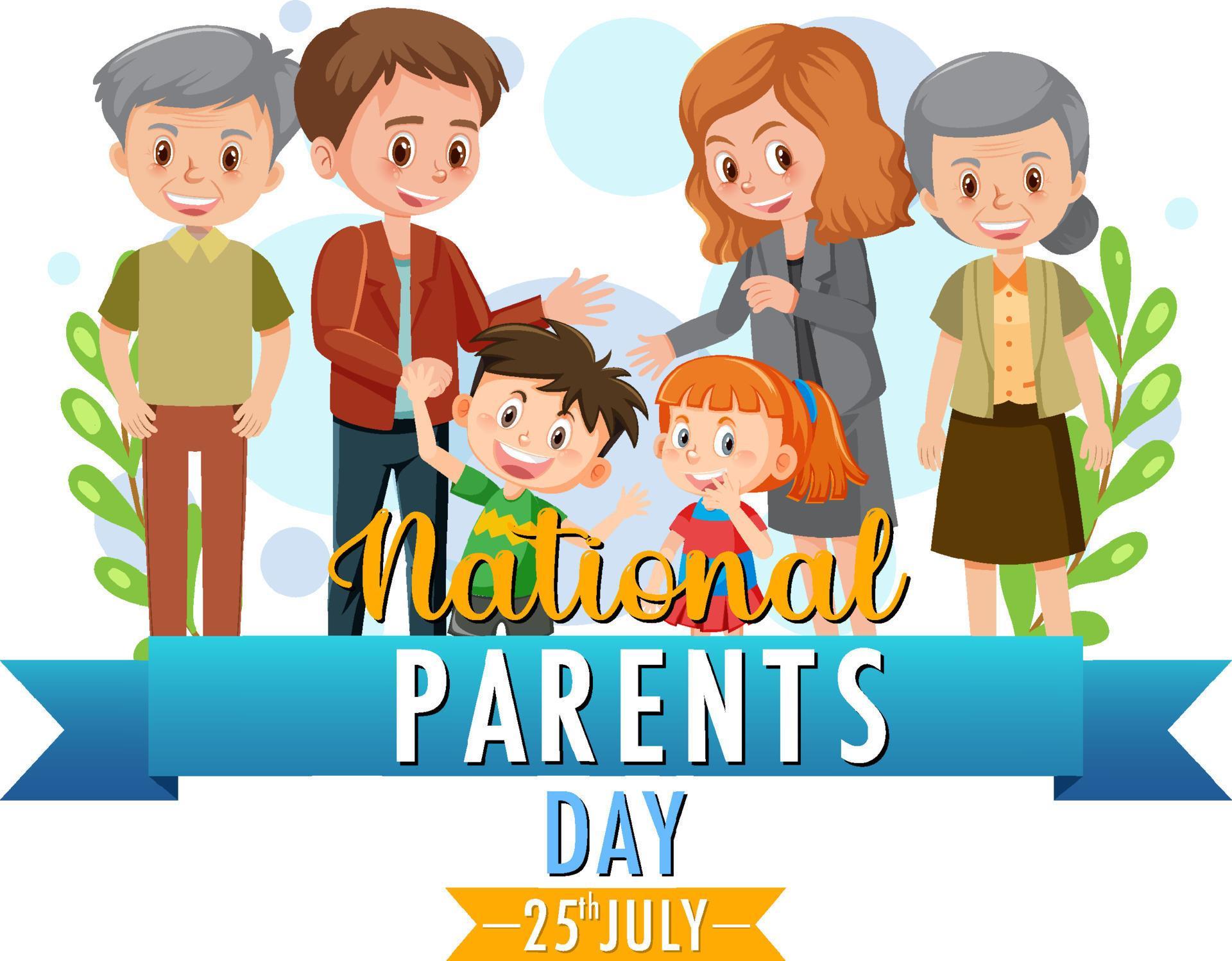 National Parents Day On 25th July Poster Template 9203924 Vector Art at