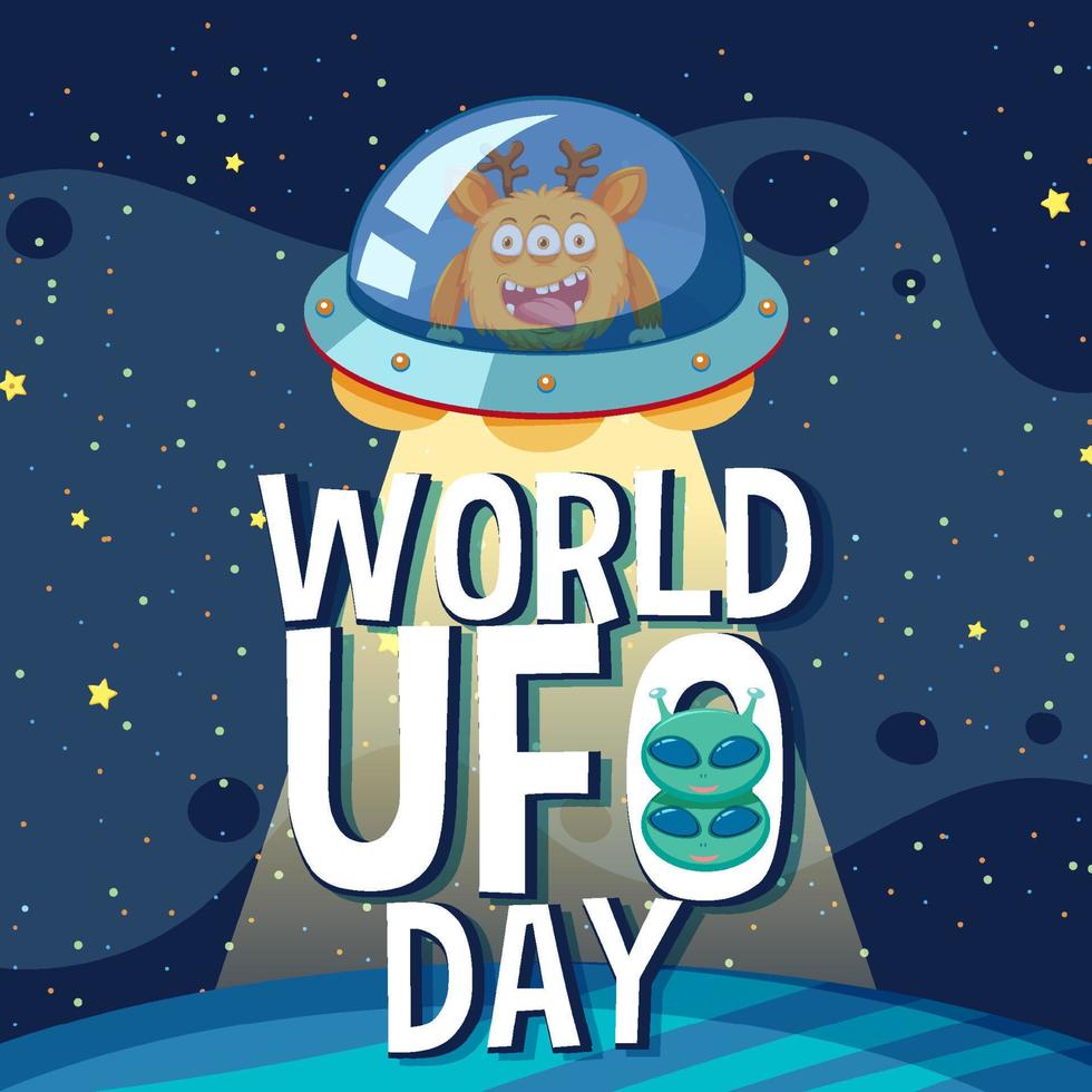 World UFO Day Poster Banner vector
