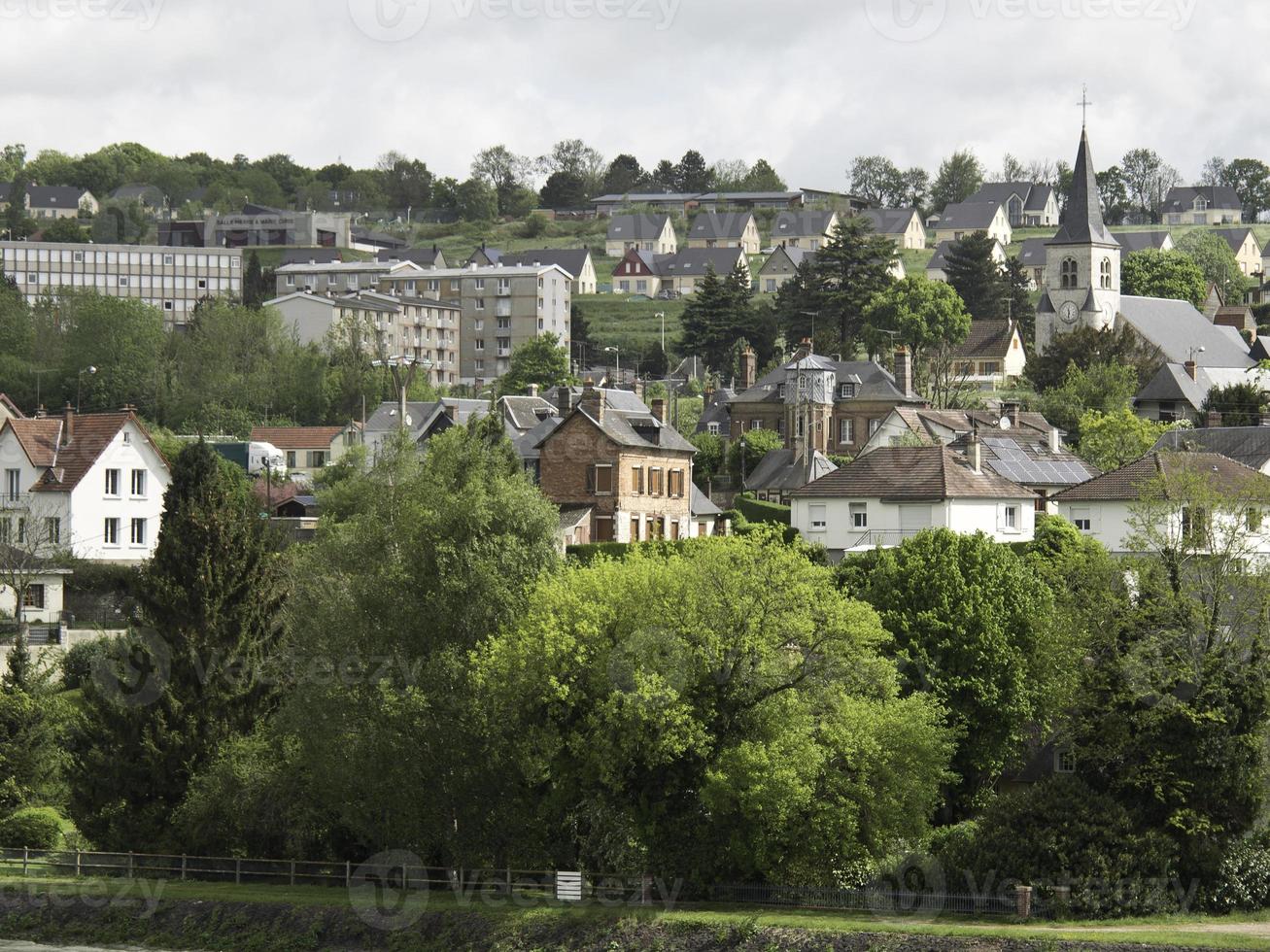 the river seine neasr rouen in france photo