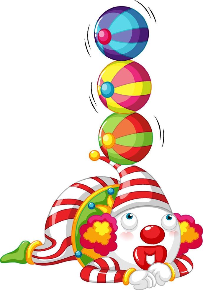 Clown cartoon character isolated vector