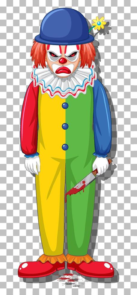 Scary clown cartoon character vector