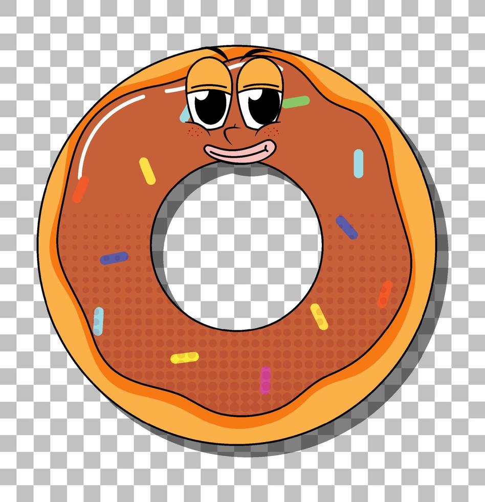 donut personaje de dibujos animados aislado vector