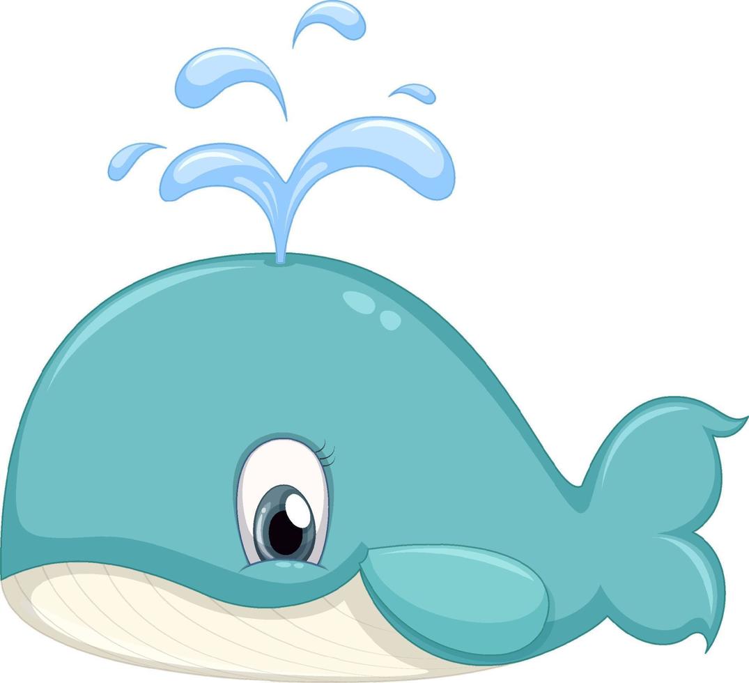 Cute whale cartoon character vector