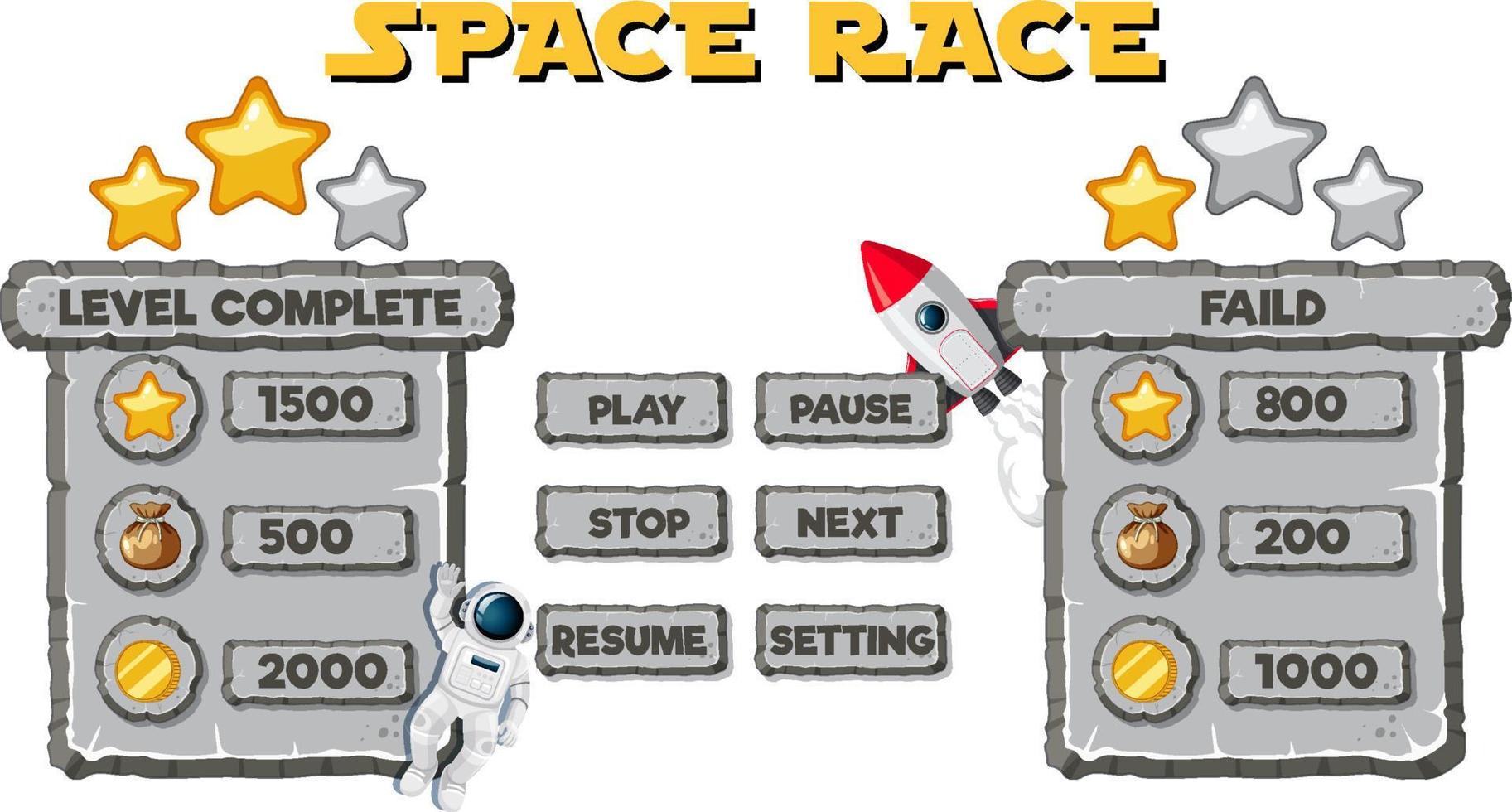 Game element template design set vector
