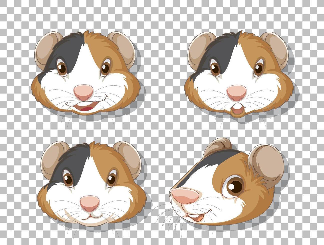 Set of cute hamster heads vector