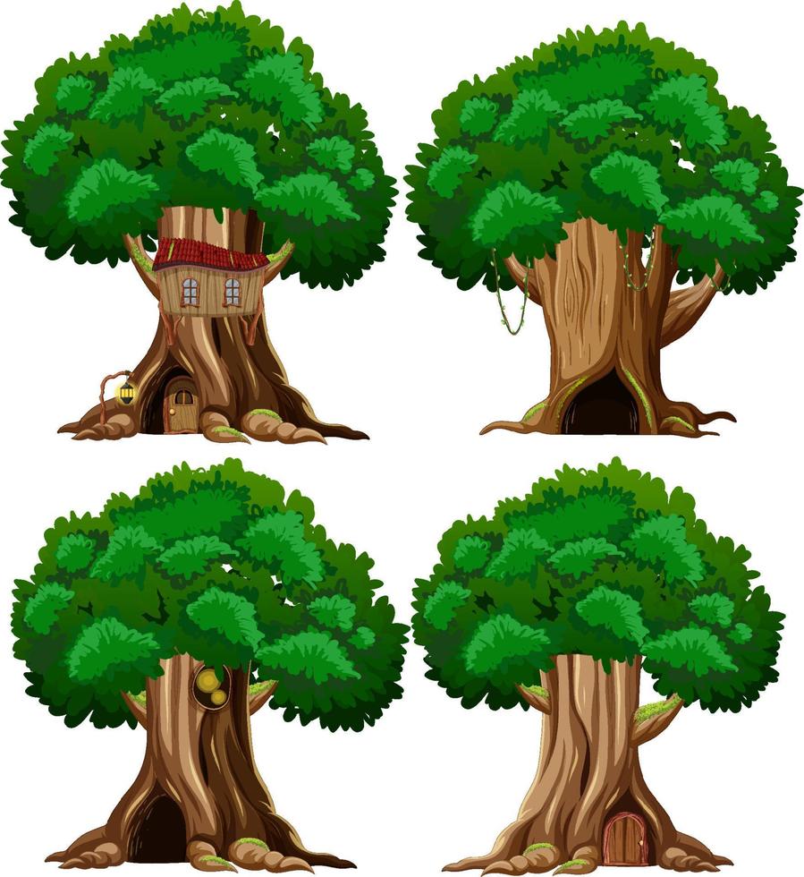 dibujos animados aislados de árbol grande vector