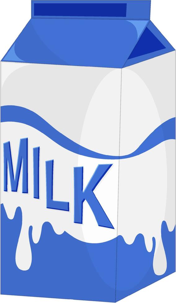 Isolated milk box in cartoon style vector