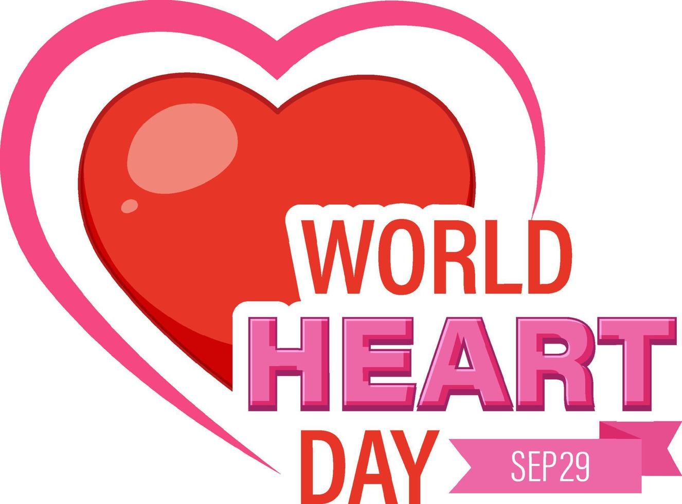 día mundial del corazón 29 de septiembre vector