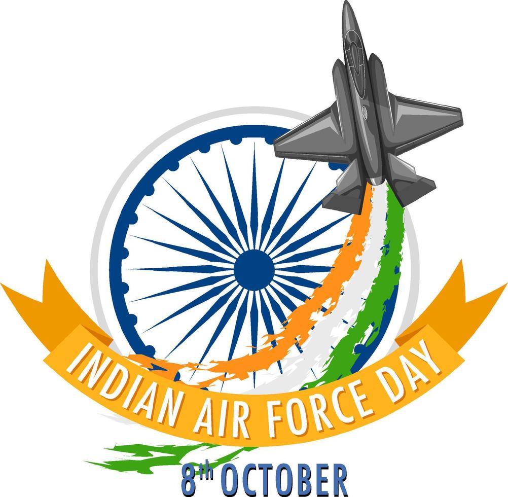 cartel del día de la fuerza aérea india vector