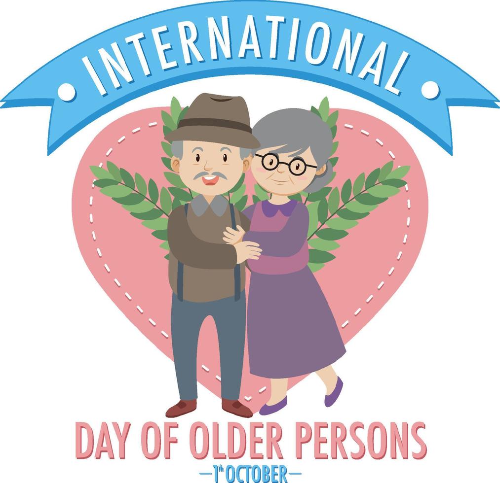 diseño de banner del día internacional de las personas mayores vector