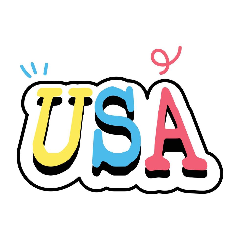 A well-designed sticker of USA vector