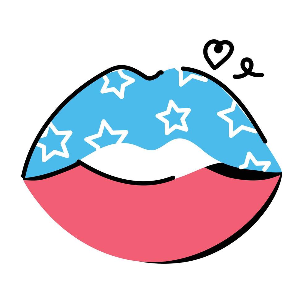 Premium flat design sticker of lips vector