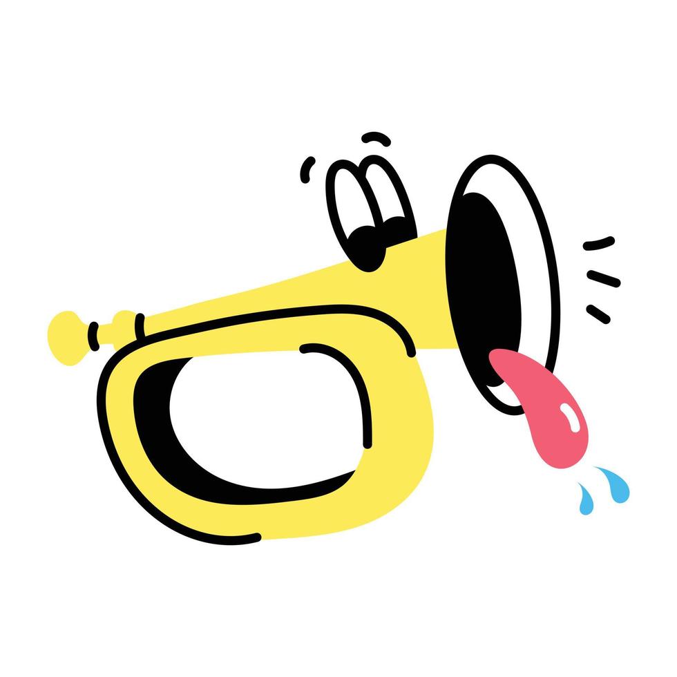 Look at this funny sticker of horn vector
