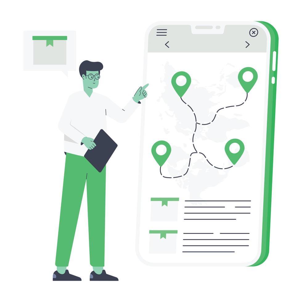 Get this flat illustration of online delivery vector