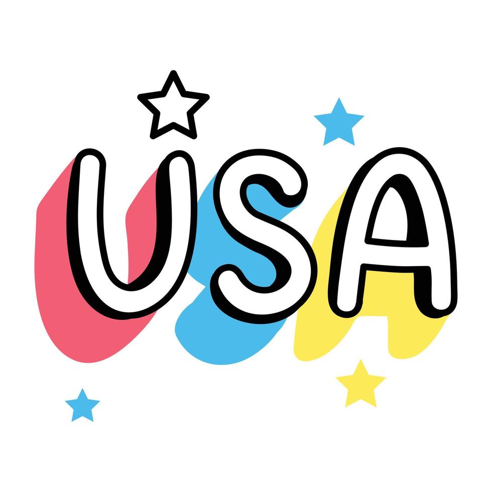 A well-designed sticker of USA vector