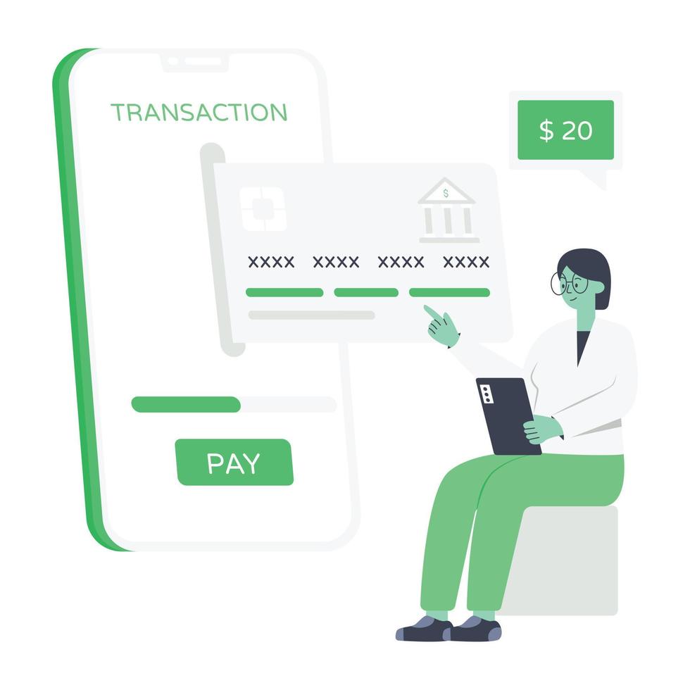 An editable flat illustration of secure payment vector