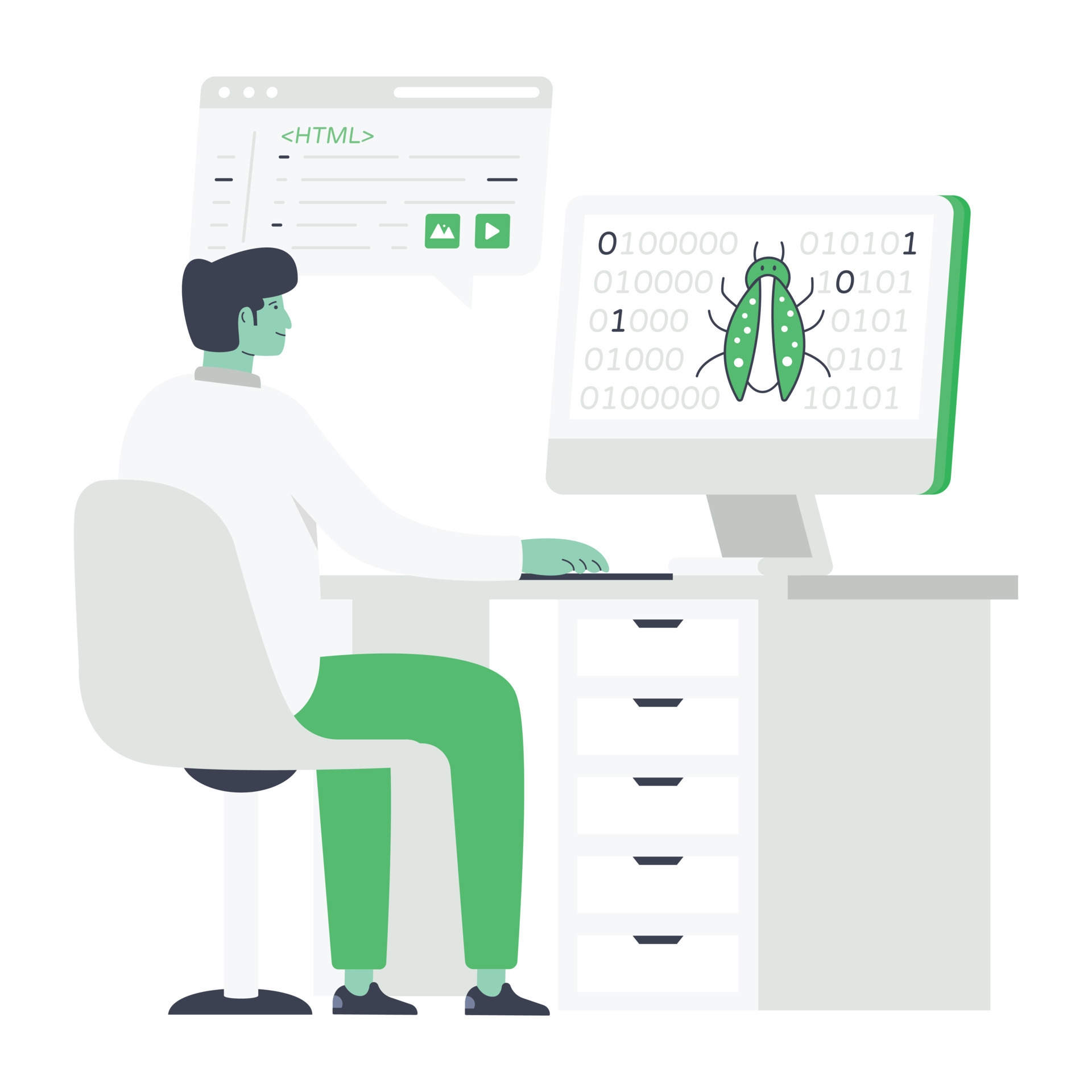 Modern flat illustration of programming 9204621 Vector Art at Vecteezy