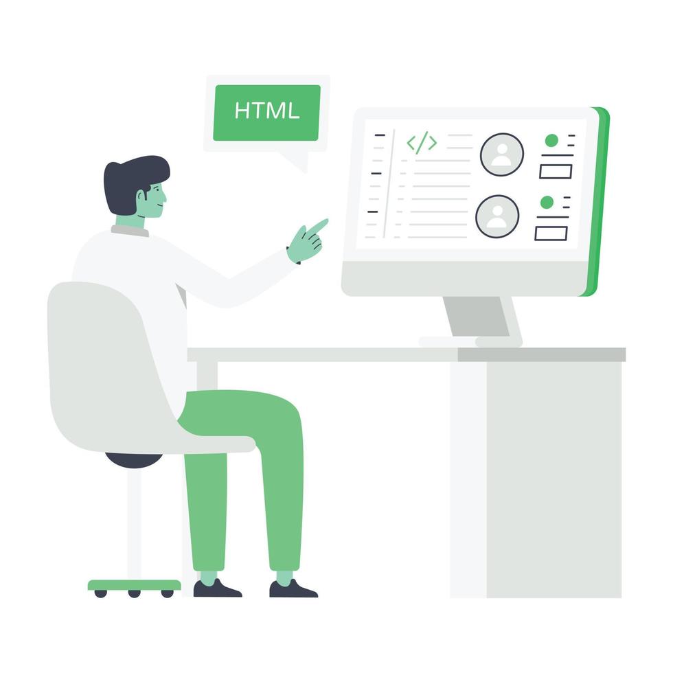Modern flat illustration of programming vector
