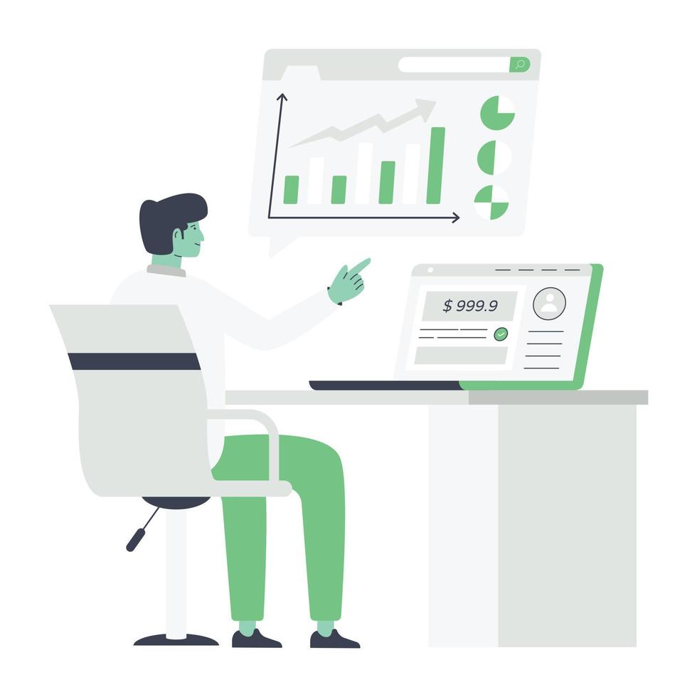 A seo monitoring flat illustration design vector
