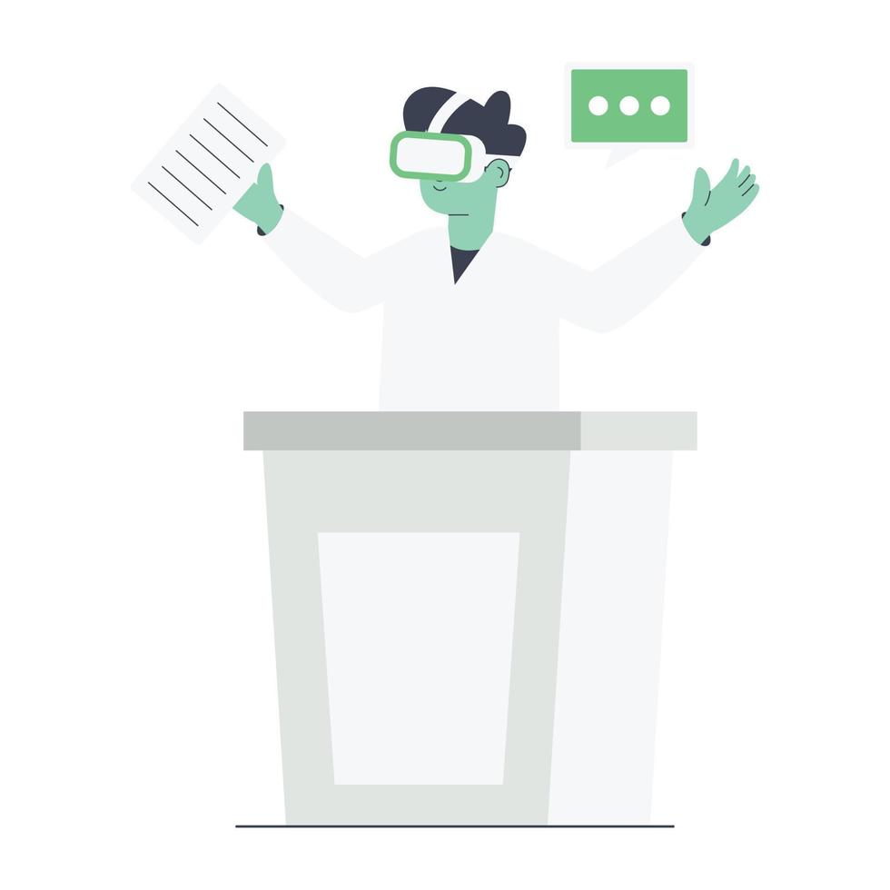 A vr conference flat vector download