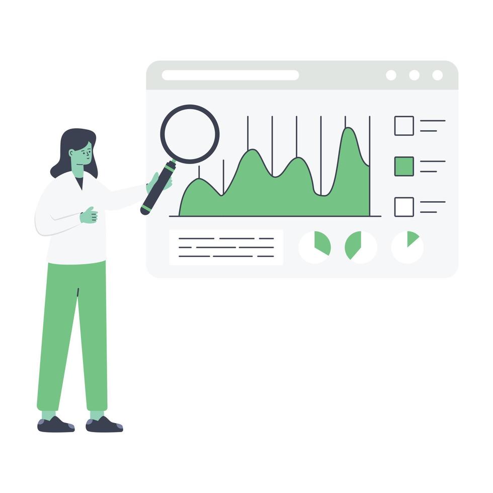 A seo monitoring flat illustration design vector