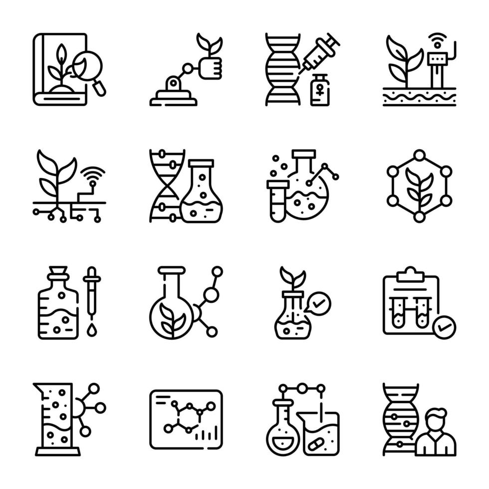 Line Icon Vectors of Agriculture and Eco