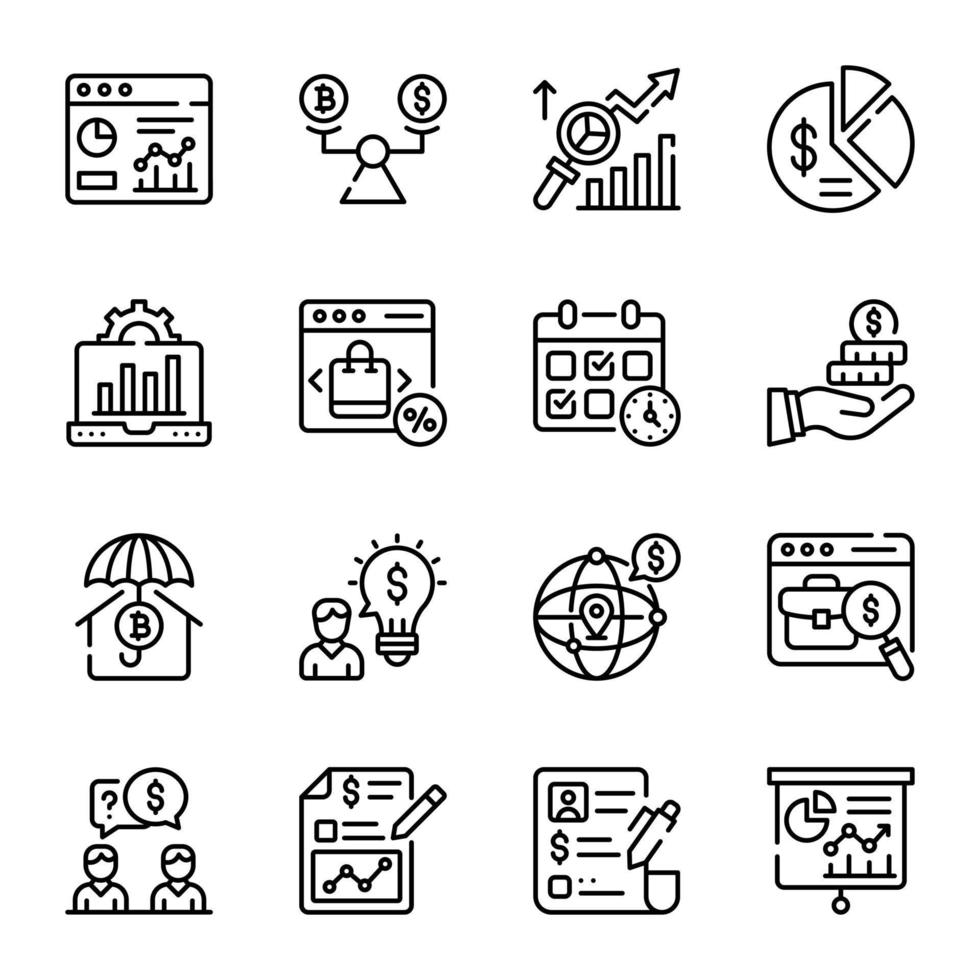 Set of Banking and Commerce vector