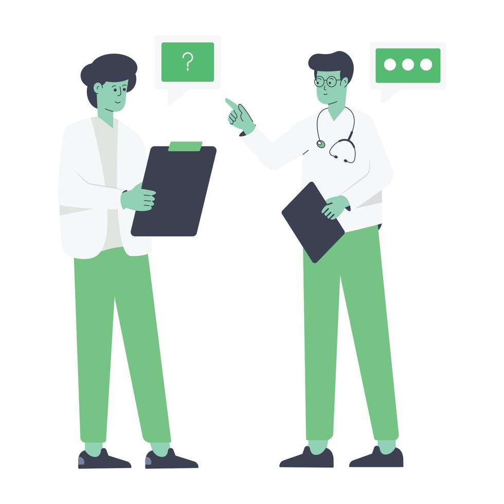 A handy flat illustration of consultation vector