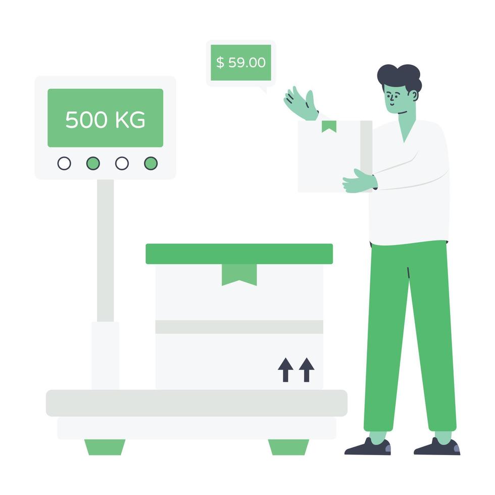 Trendy vector illustration of cargo weight