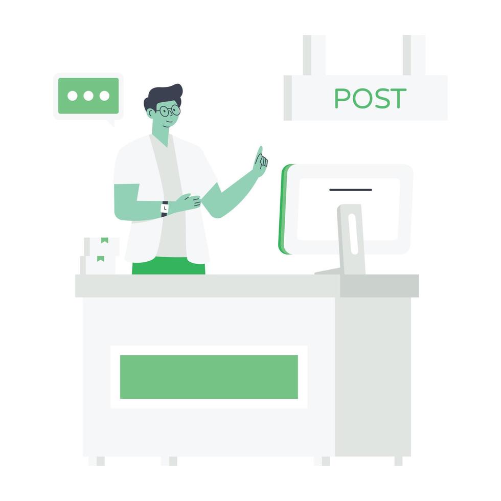 Download this flat illustration of post office vector
