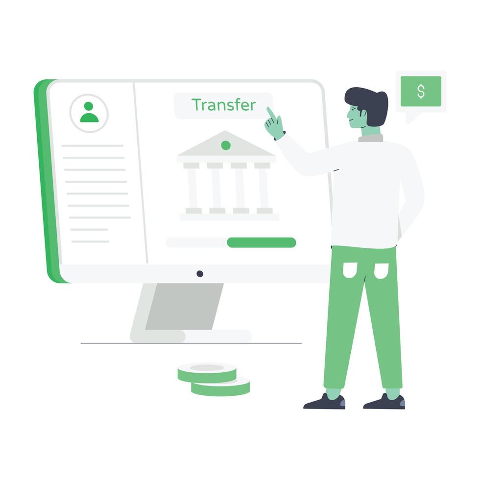A visually appealing flat illustration of money transfer vector