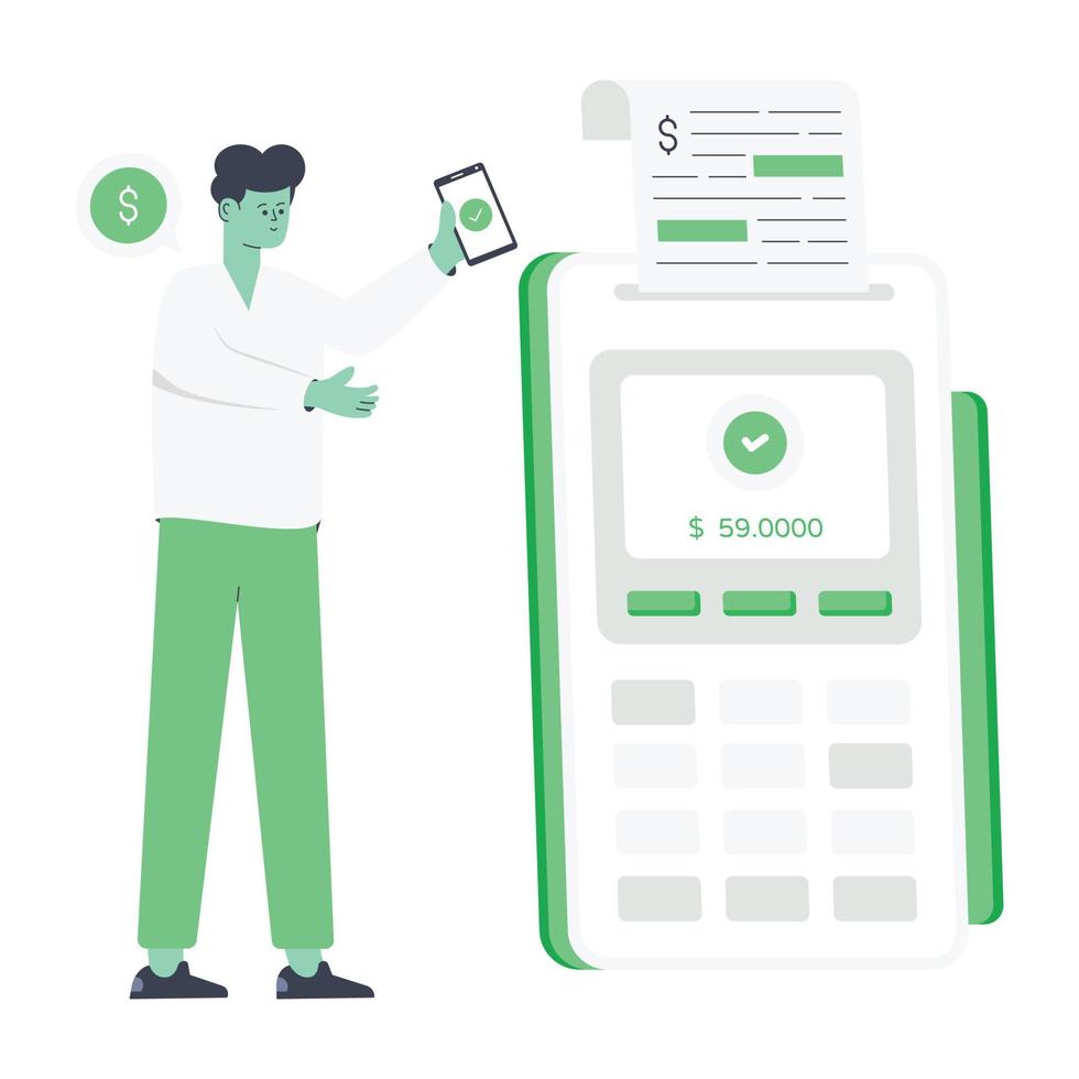 A flat illustration of card payment vector