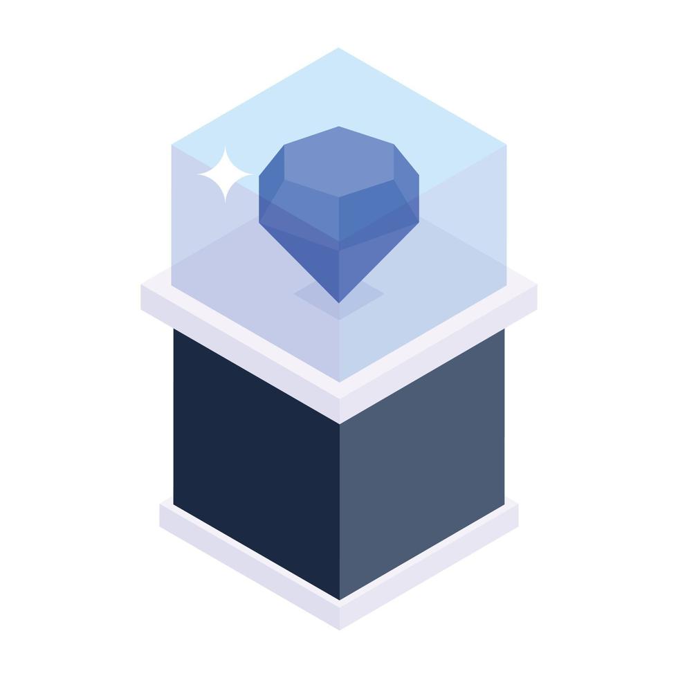 Diamond in a container vector