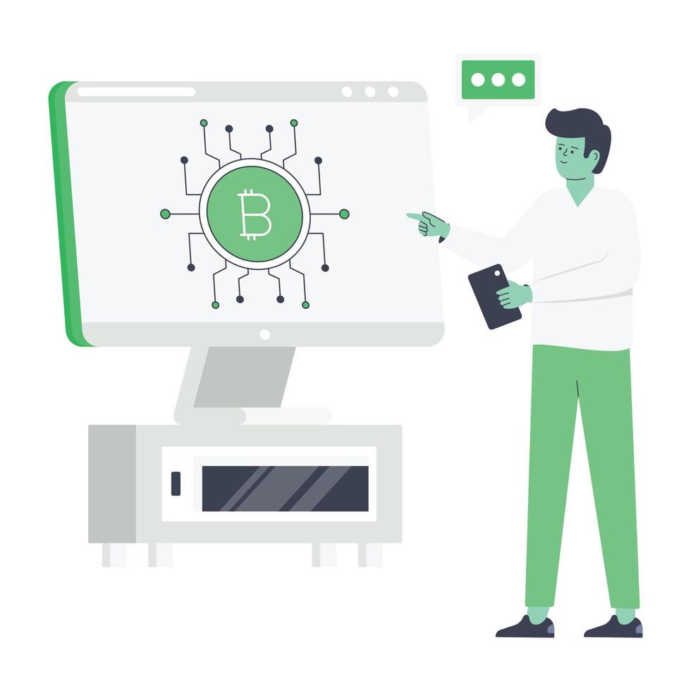 A cryptocurrency technology  flat illustration vector