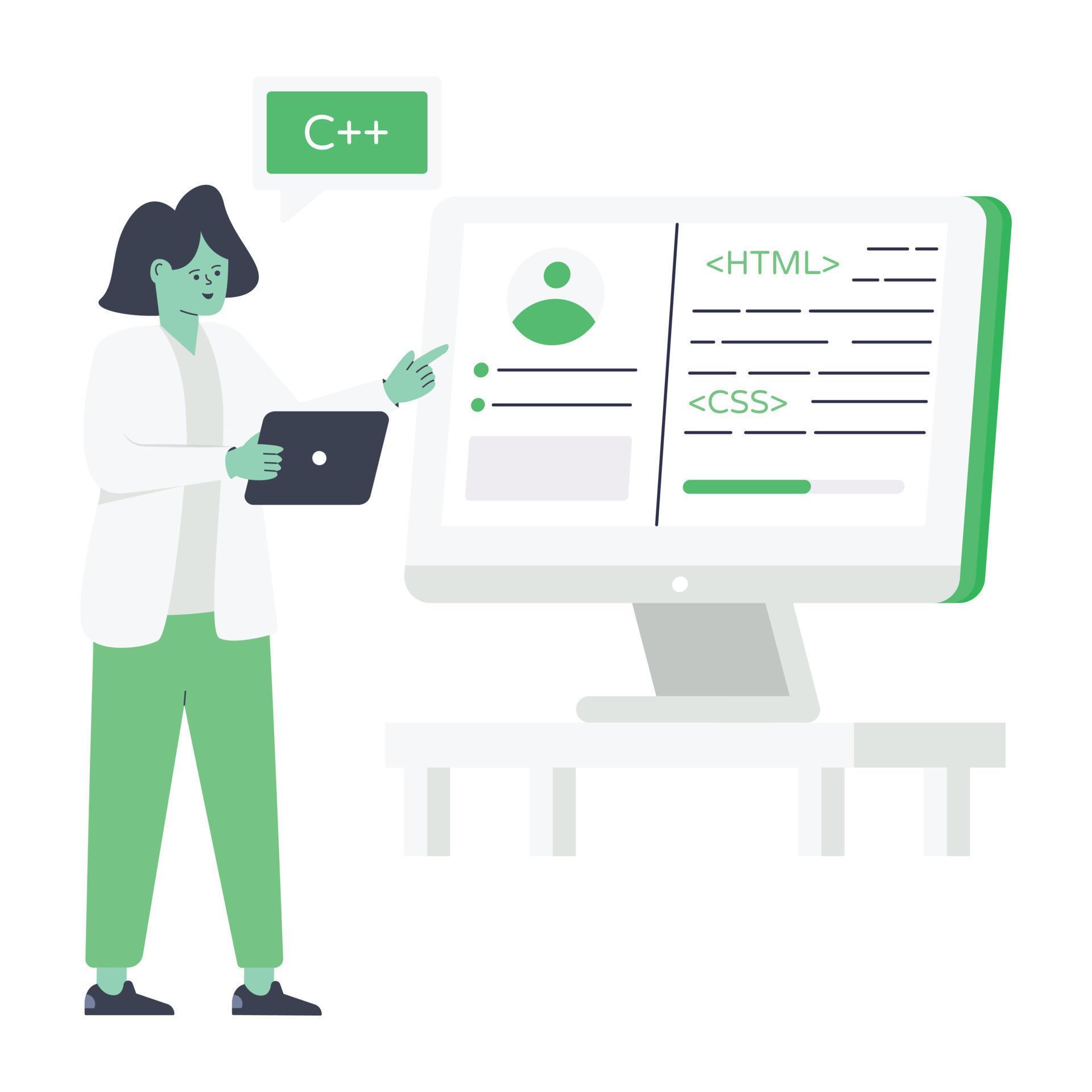 Modern flat illustration of programming 9204899 Vector Art at Vecteezy