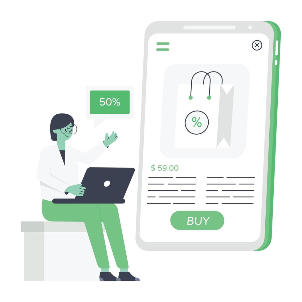A flat illustration design of customer review vector