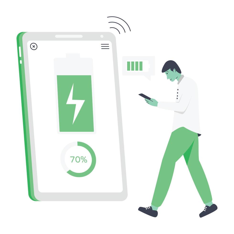 A wireless charging flat illustration vector