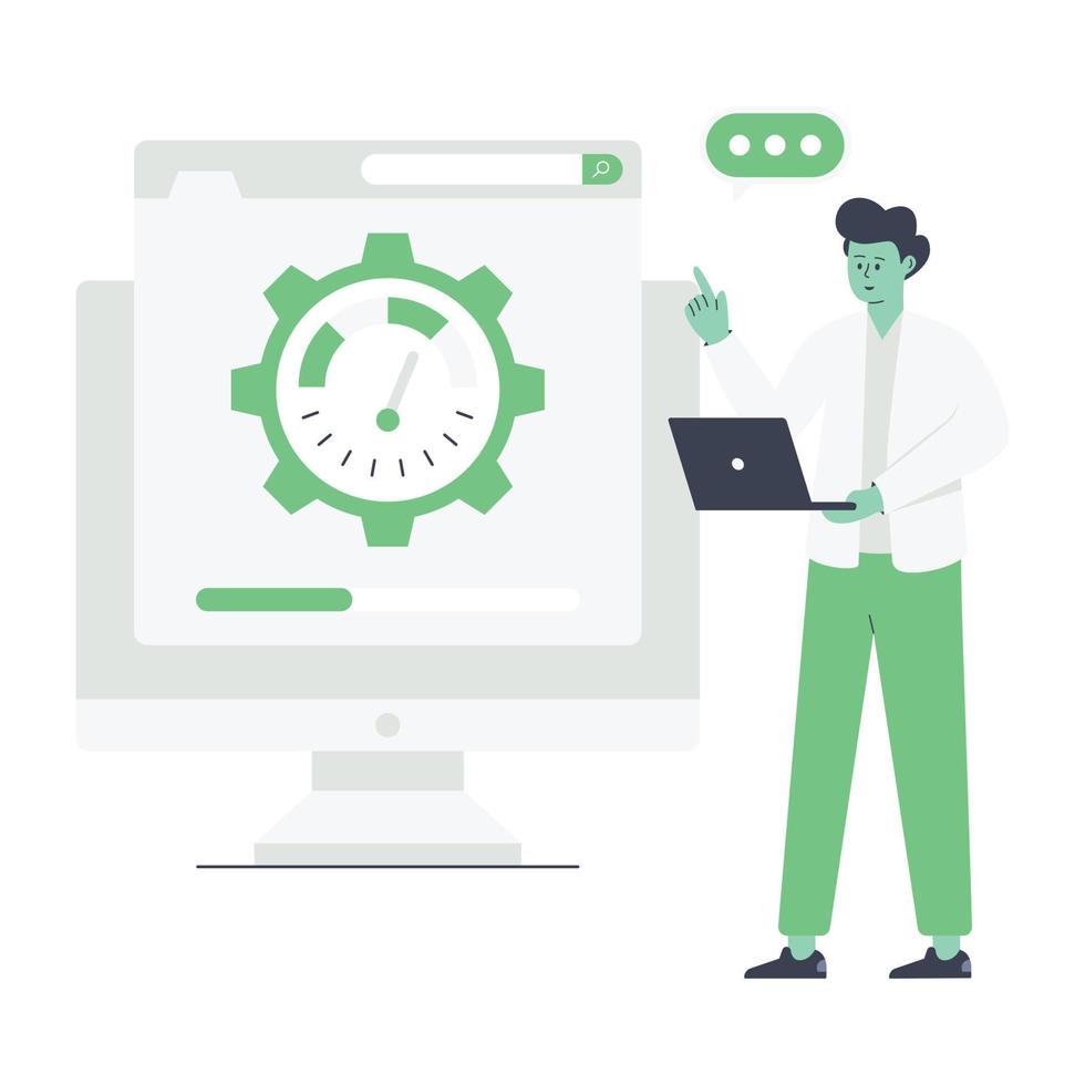 A seo monitoring flat illustration design vector