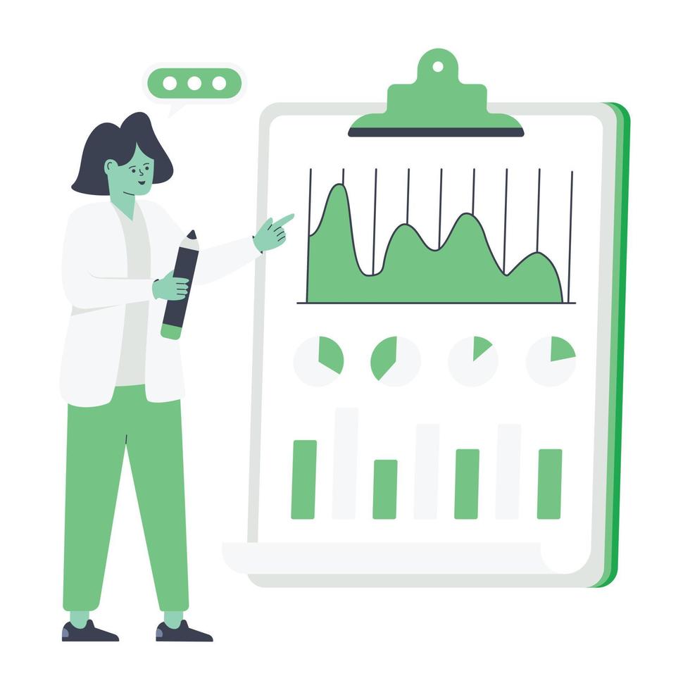Modern flat illustration of report analysis vector
