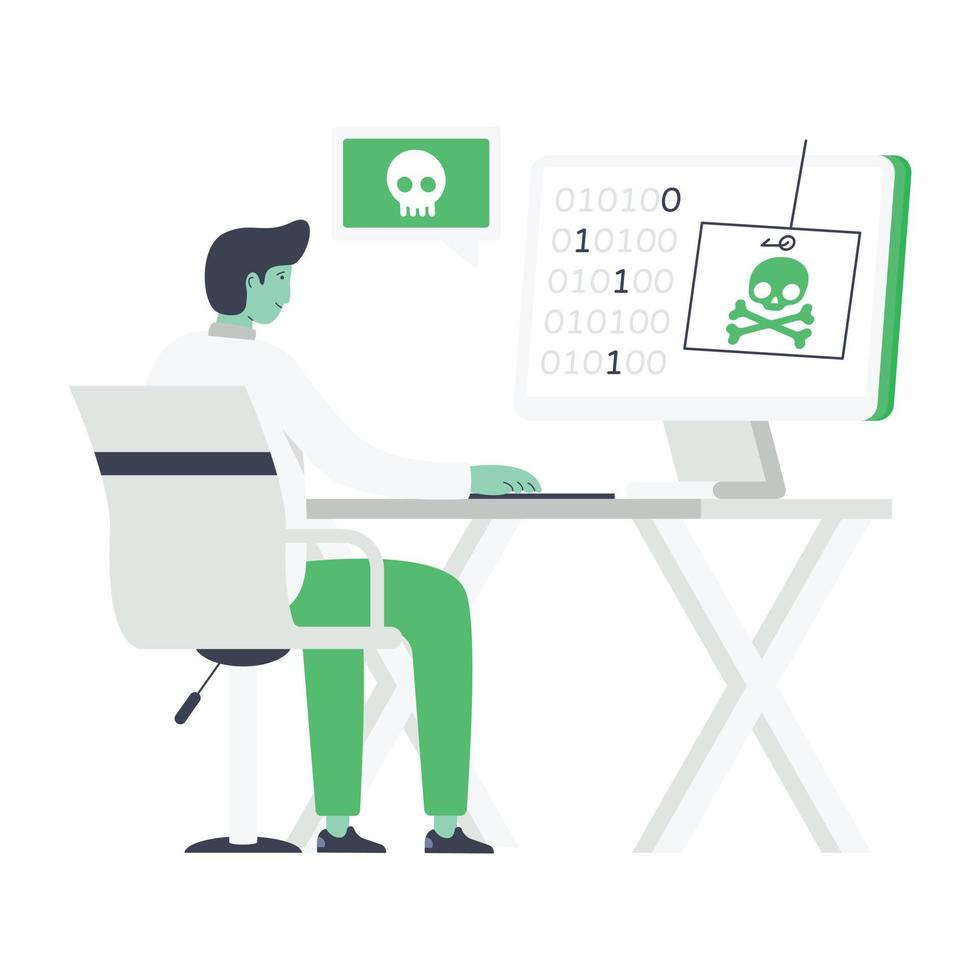 Flat illustration of website threat is ready for premium use vector