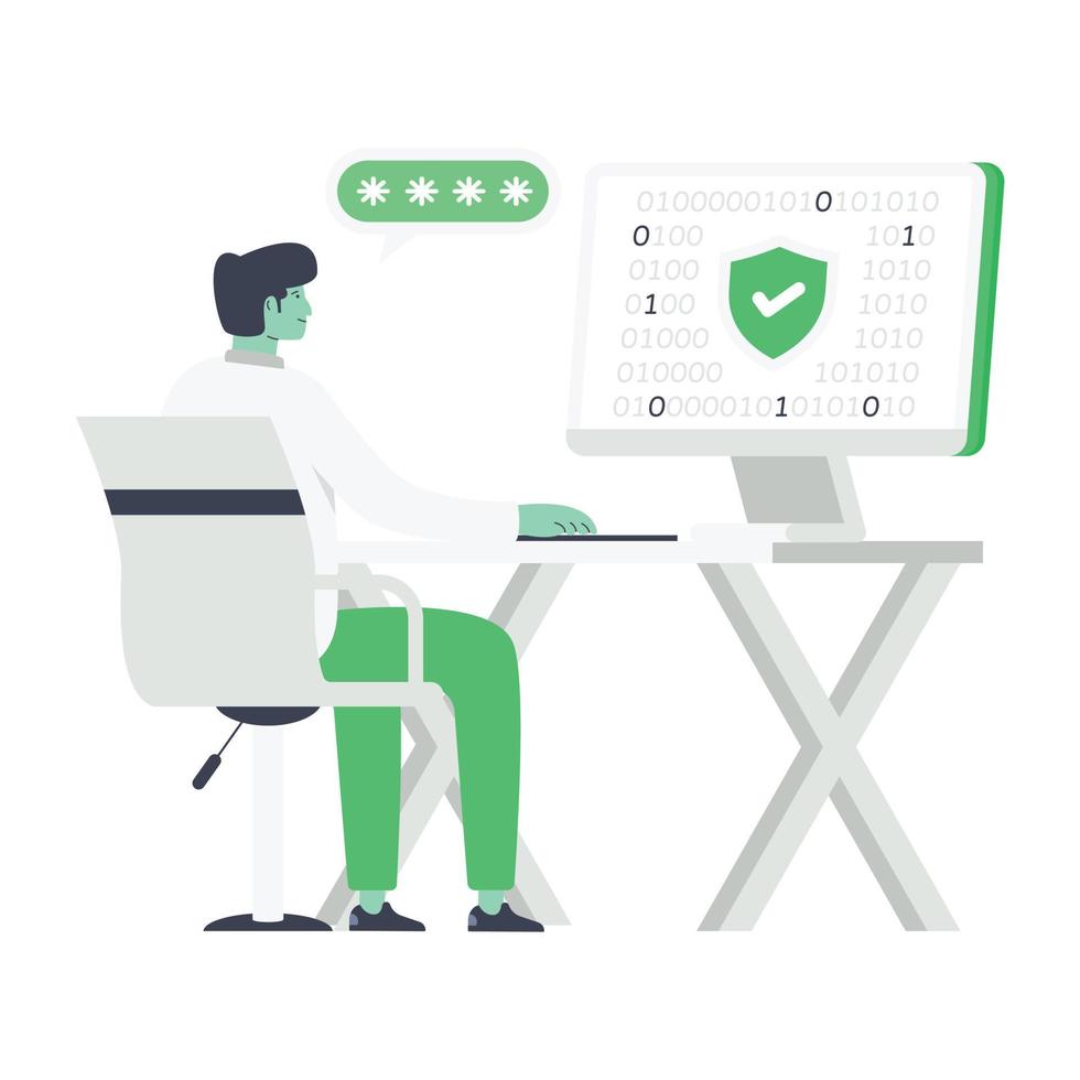 Cyber security flat illustration is ready for web and apps vector