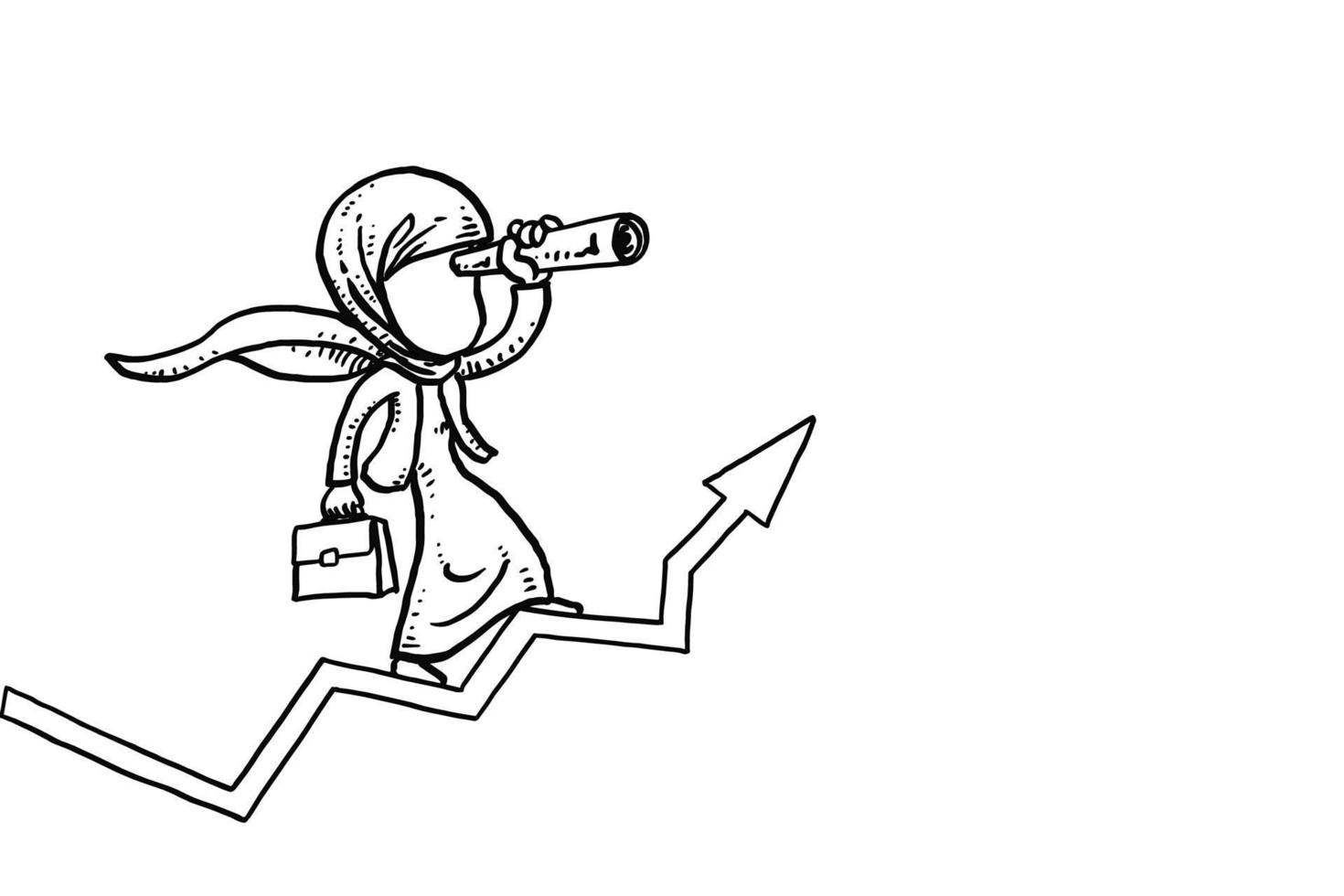 visión de mujer de negocios musulmana asiática sobre la oportunidad. mujer de pie sobre el valor bursátil alcista. diseño de ilustración vectorial de dibujos animados 9205462 Vector en Vecteezy visión de mujer de negocios musulmana asiática sobre la oportunidad. mujer de pie sobre el valor bursátil alcista. diseño de ilustración vectorial de dibujos animados 9205462 Vector en Vecteezy