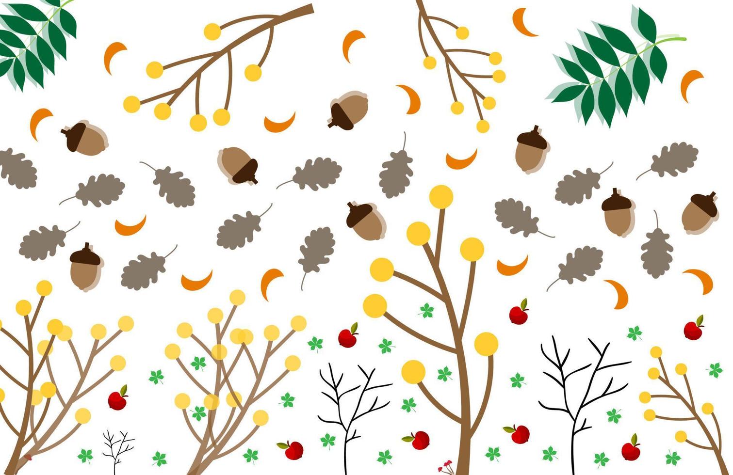 random autum leaves pattern vector
