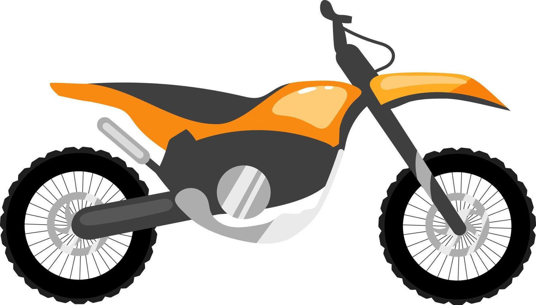 objeto vectorial de color semiplano de motocicleta naranja metálica vector
