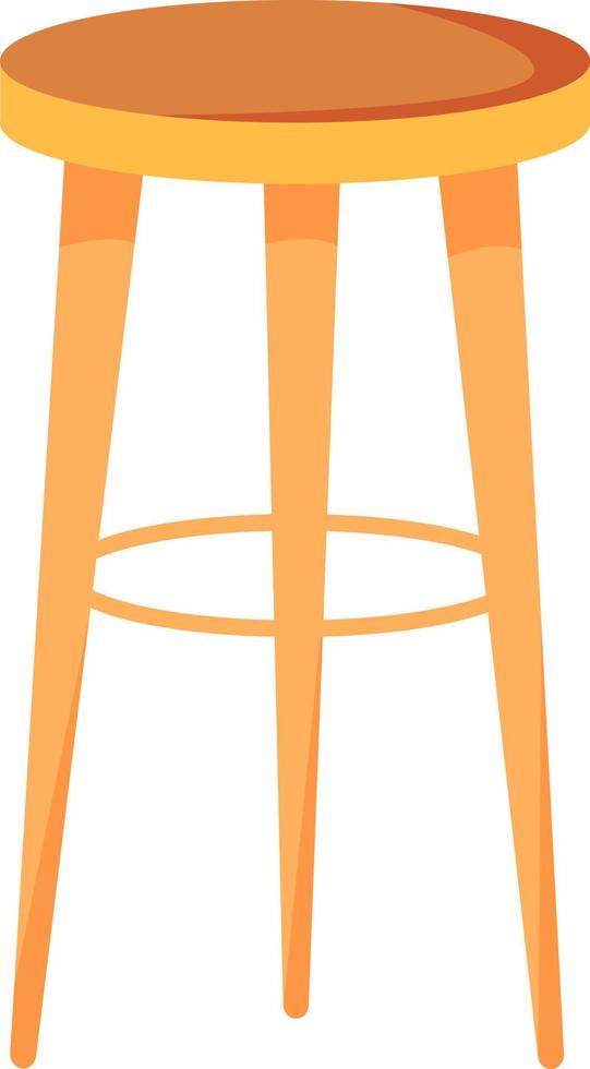 Wooden bar stool semi flat color vector object